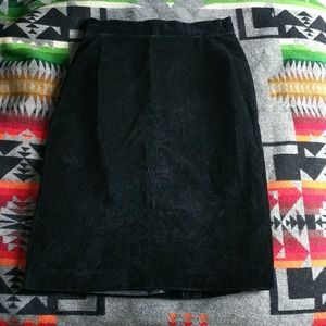 Vintage Velour Black High Waisted Hourglass Skirt